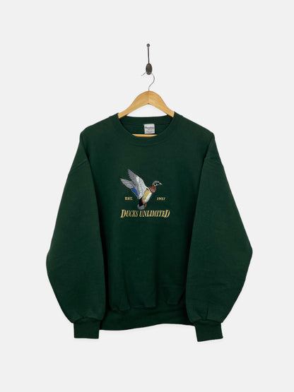 90's Ducks Unlimited USA Made Embroidered Vintage Sweatshirt Size M