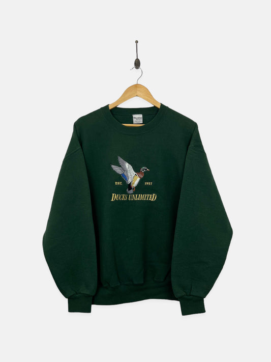 90's Ducks Unlimited USA Made Embroidered Vintage Sweatshirt Size M