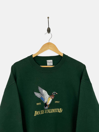 90's Ducks Unlimited USA Made Embroidered Vintage Sweatshirt Size M