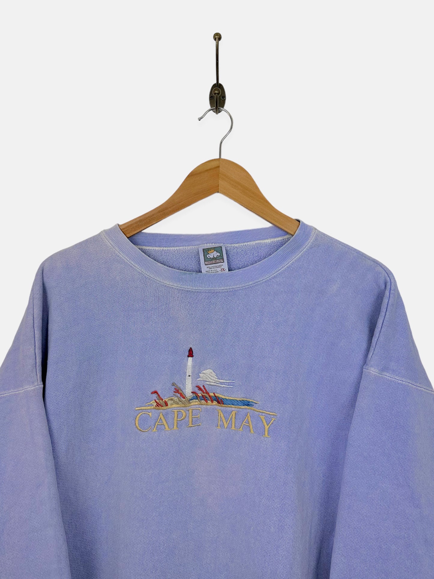 90's Cape May USA Made Embroidered Vintage Sweatshirt Size 2-3XL