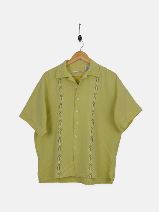 90's Green Vintage Shortsleeve Button Up Shirt Size S-M