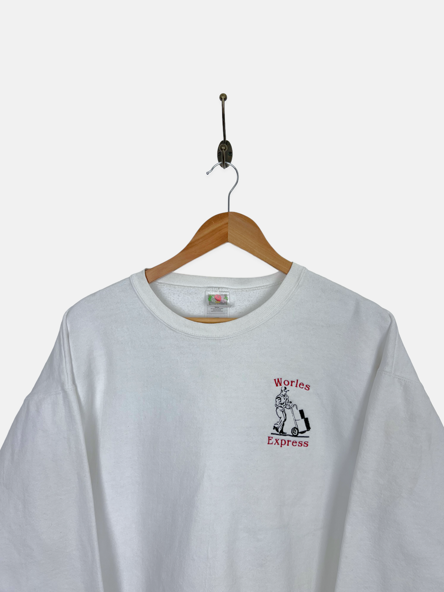 90's Worles Express Embroidered Vintage Sweatshirt Size 12-14