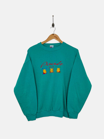 90's Disney Winnie The Pooh USA Made Embroidered Vintage Sweatshirt Size 12-14