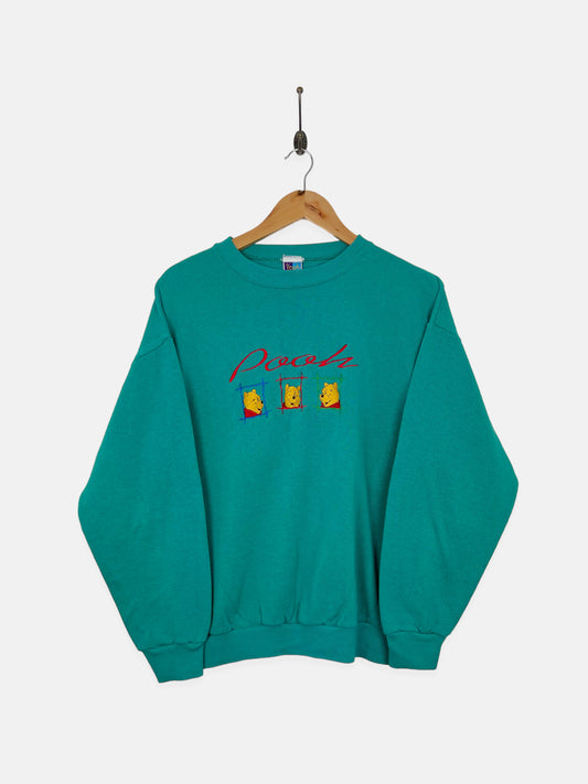 90's Disney Winnie The Pooh USA Made Embroidered Vintage Sweatshirt Size 12-14