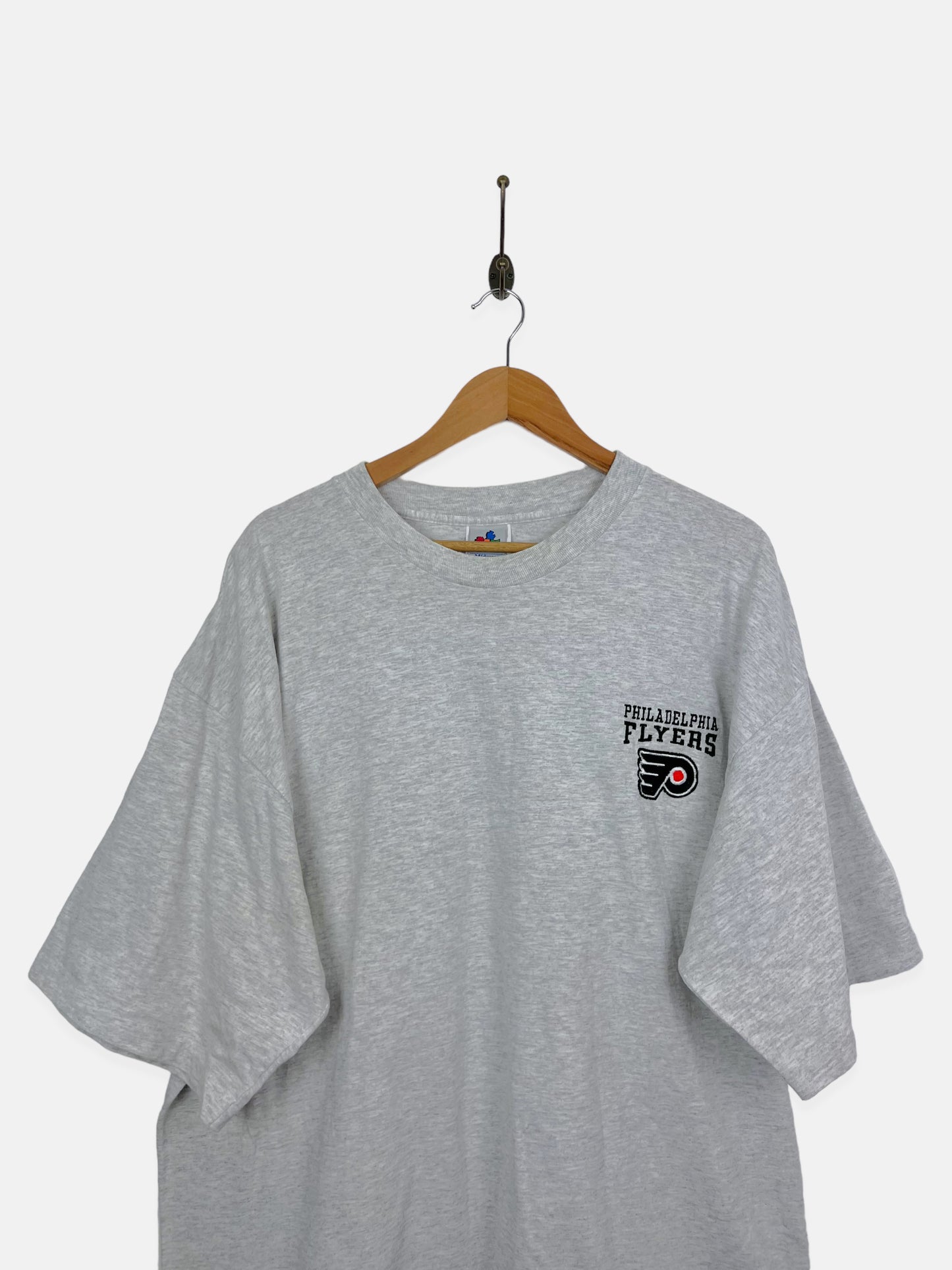 90's Philadelphia Flyers NHL USA Made Embroidered Vintage T-Shirt Size 2XL