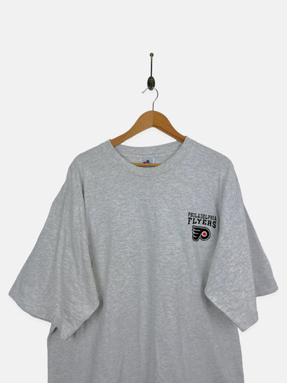 90's Philadelphia Flyers NHL USA Made Embroidered Vintage T-Shirt Size 2XL
