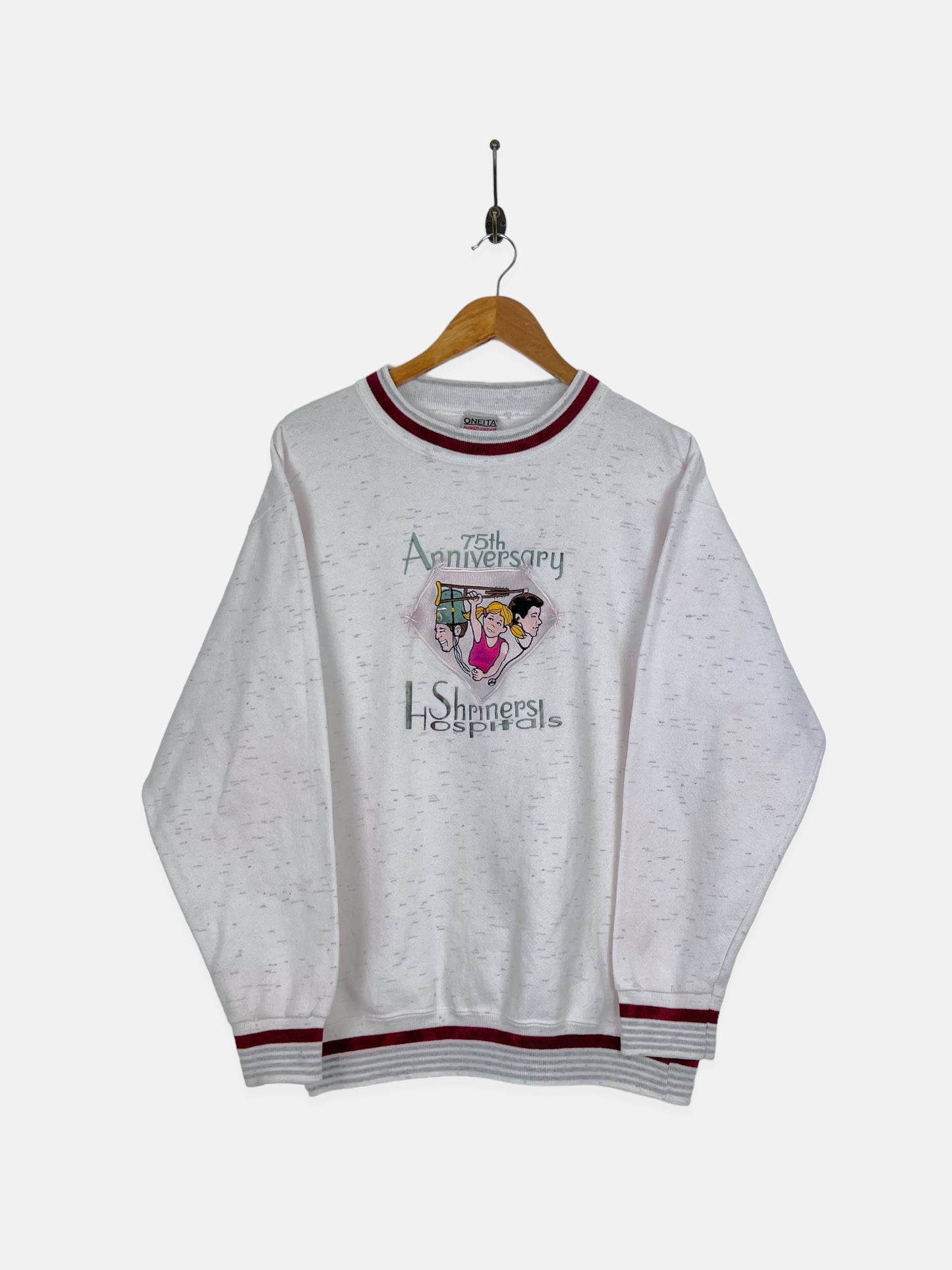 90's Shriners Hospitals 75th Anniversary Embroidered Vintage Sweatshirt Size 12