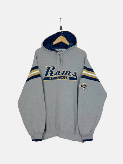 90's St Louis Rams NFL Embroidered Vintage Hoodie Size XL-2XL