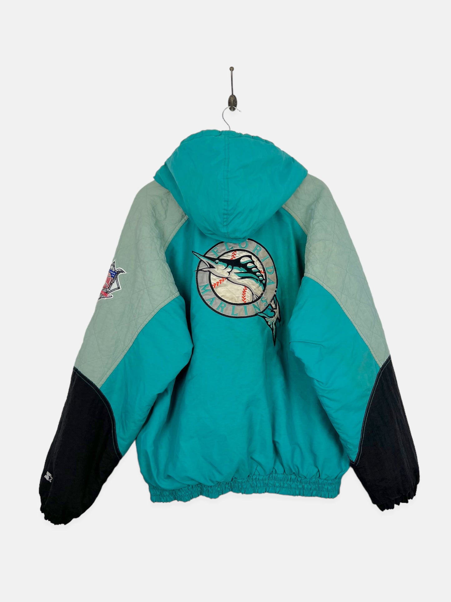 90's Florida Marlins Starter MLB Embroidered Vintage Puffer Jacket Size L-XL