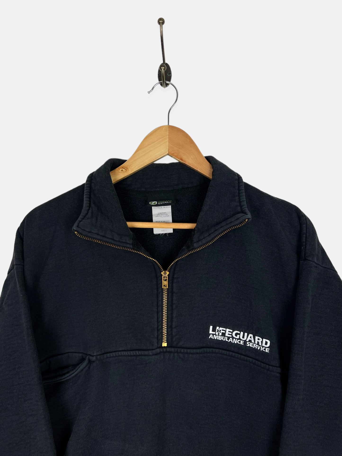 90's Lifeguard Ambulance Service Embroidered Vintage Quarterzip Sweatshirt Size L-XL