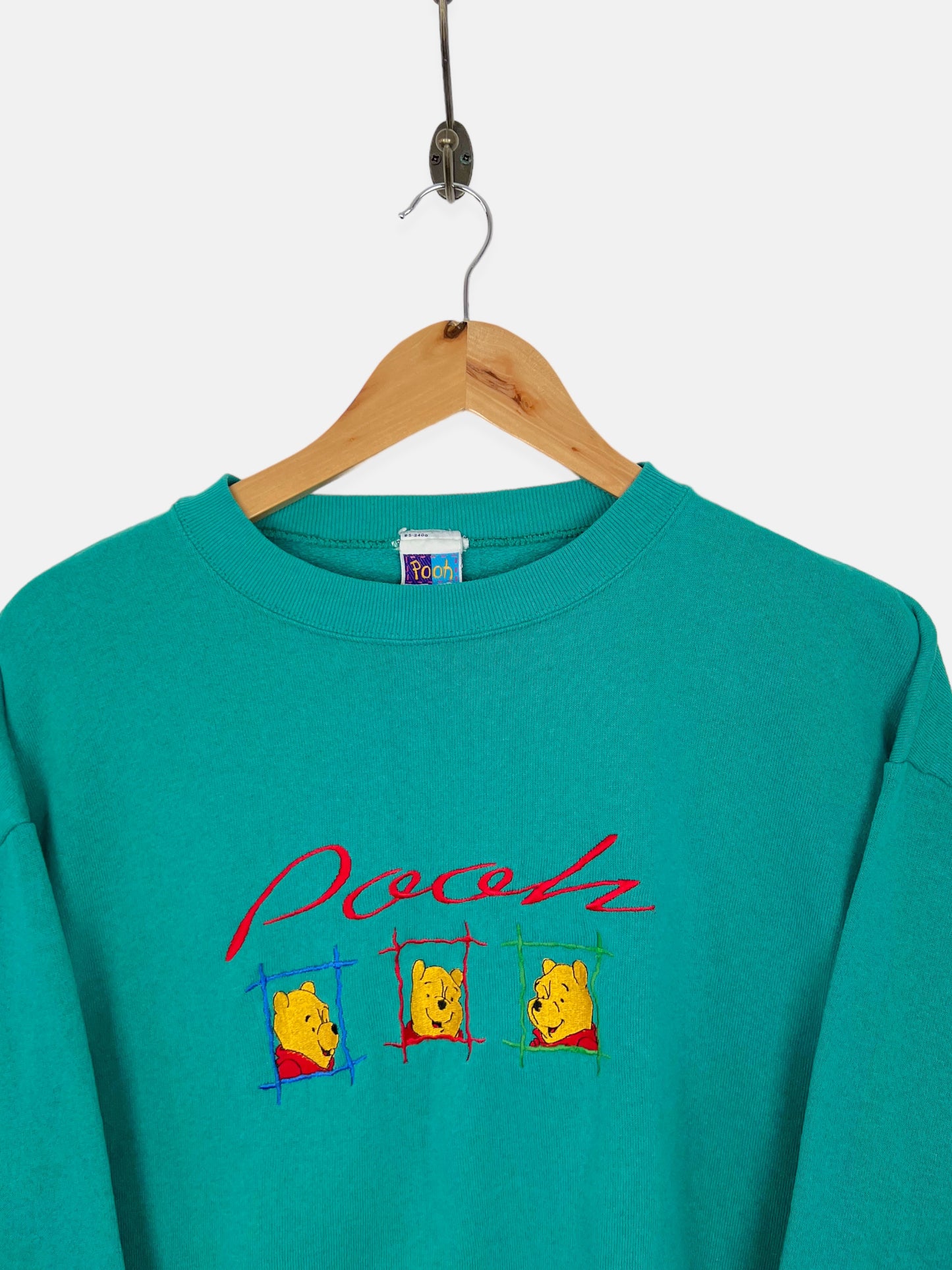 90's Disney Winnie The Pooh USA Made Embroidered Vintage Sweatshirt Size 12-14