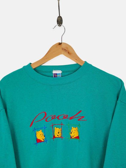 90's Disney Winnie The Pooh USA Made Embroidered Vintage Sweatshirt Size 12-14