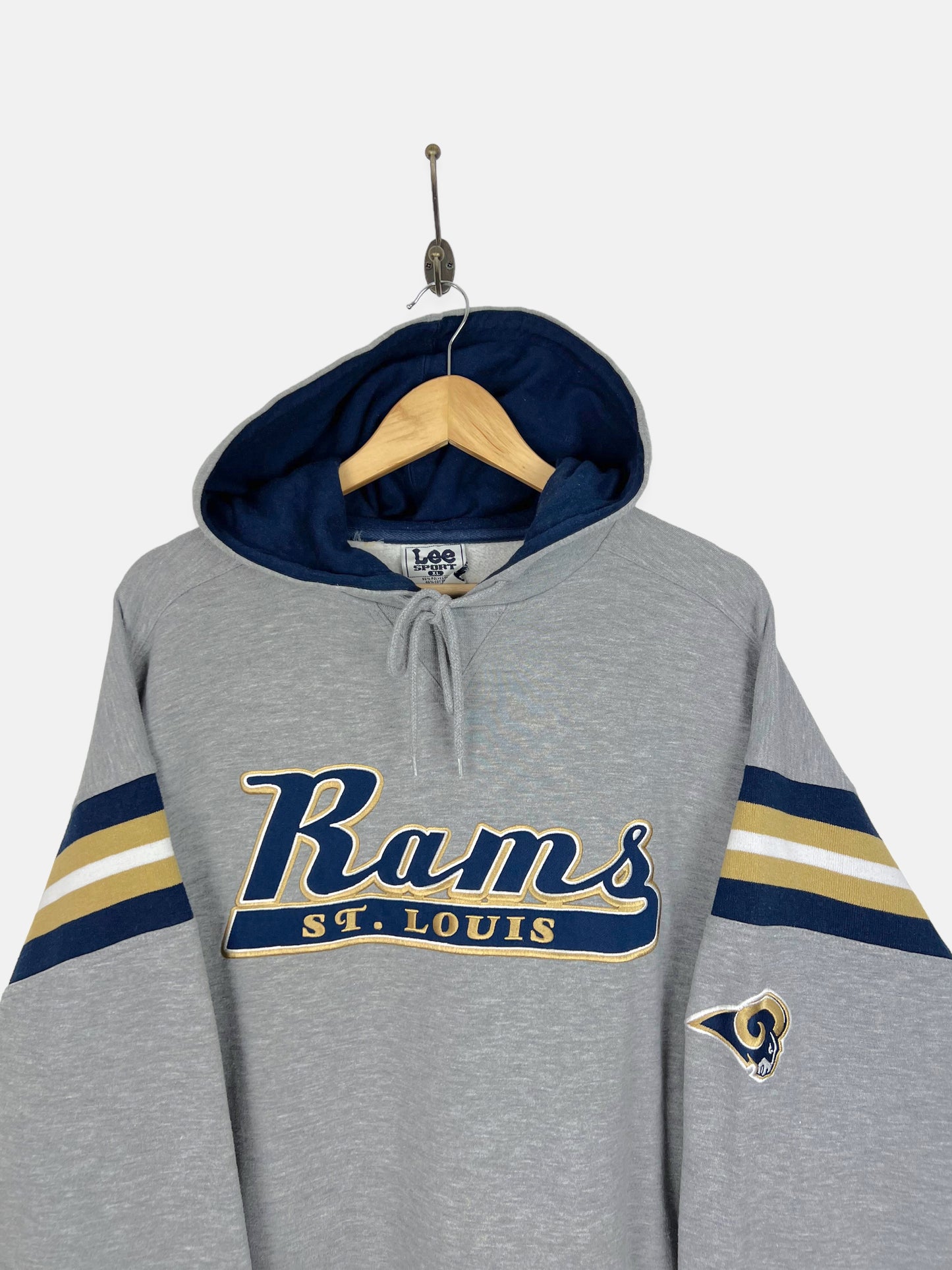 90's St Louis Rams NFL Embroidered Vintage Hoodie Size XL-2XL