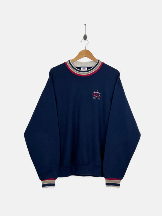 90's Boston USA Made Embroidered Vintage Sweatshirt Size L