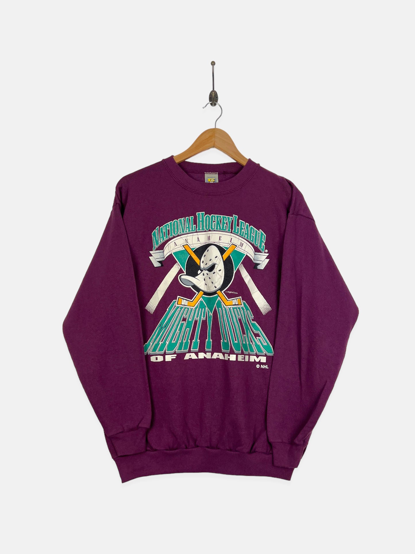 90's Anaheim Mighty Ducks NHL Vintage Sweatshirt Size 10