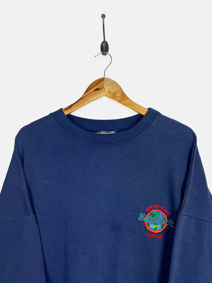90's Hard Rock Cafe Cancun Embroidered Vintage Lightweight Sweatshirt Size L