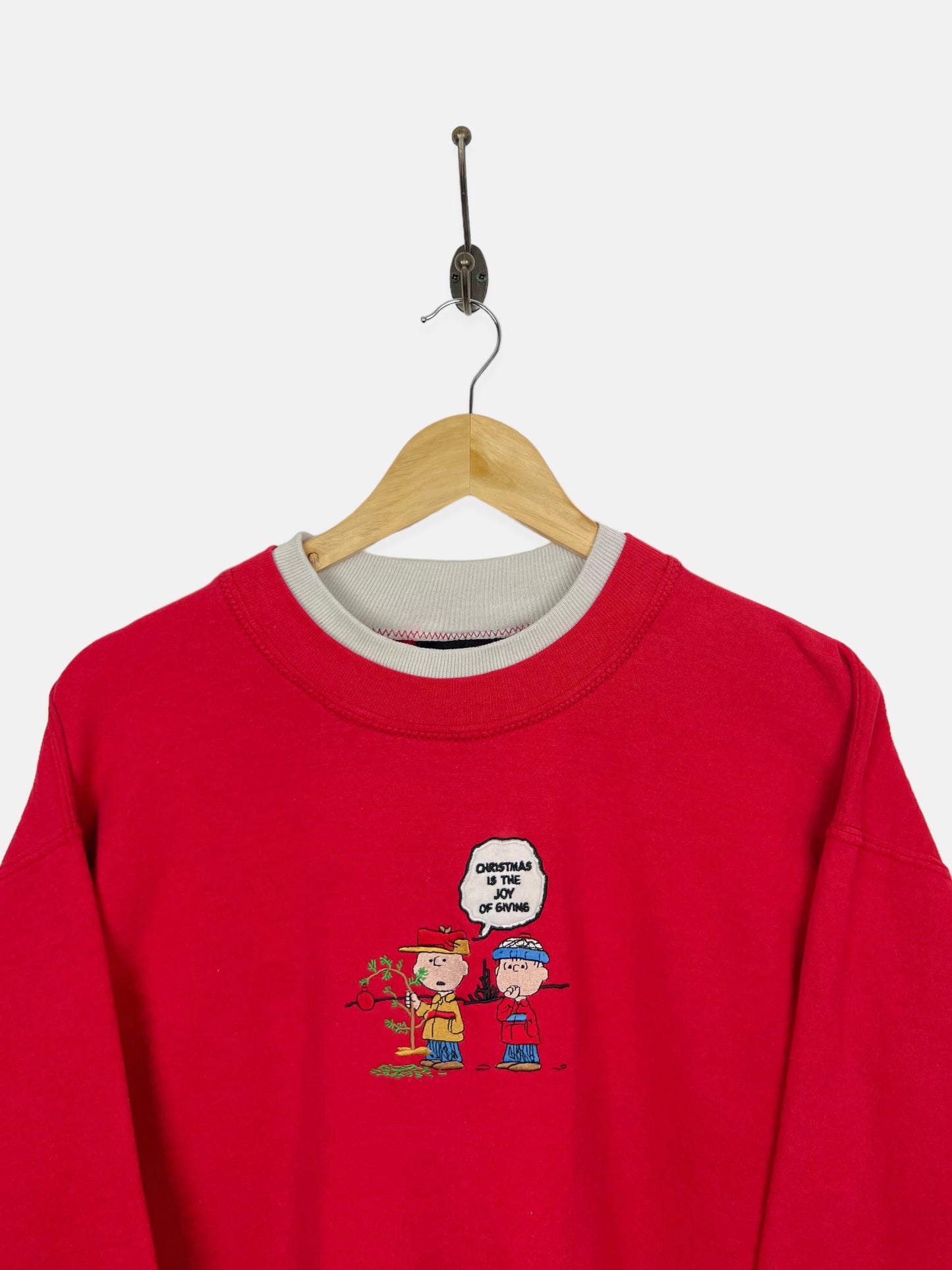 90's Peanuts Christmas Is The Joy Of Giving Embroidered Vintage Sweatshirt Size 12