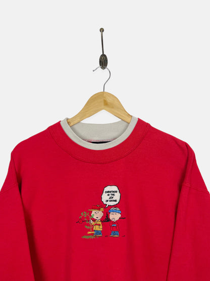 90's Peanuts Christmas Is The Joy Of Giving Embroidered Vintage Sweatshirt Size 12
