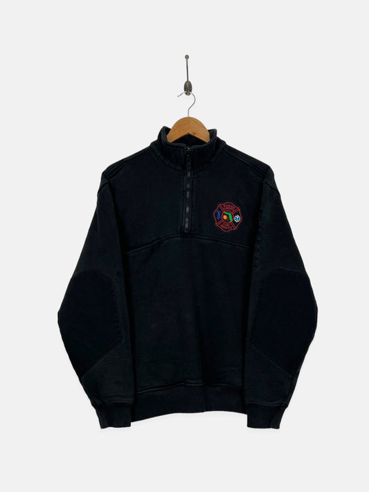 90's Marlon County Fire Embroidered Vintage Quarterzip Sweatshirt Size 10