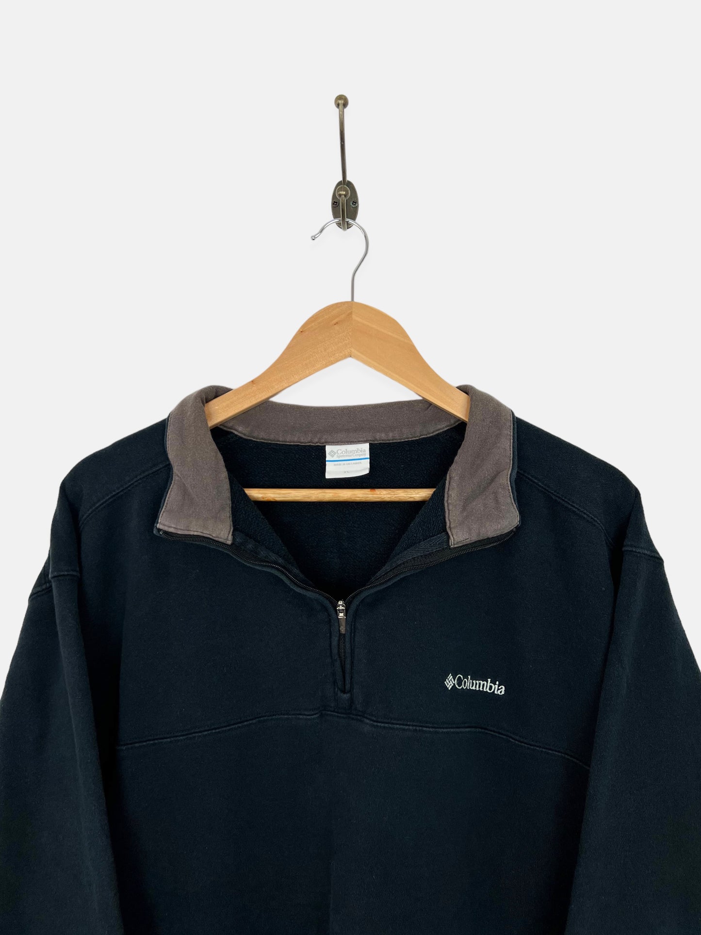 90's Columbia Embroidered Vintage Quarterzip Sweatshirt Size XL