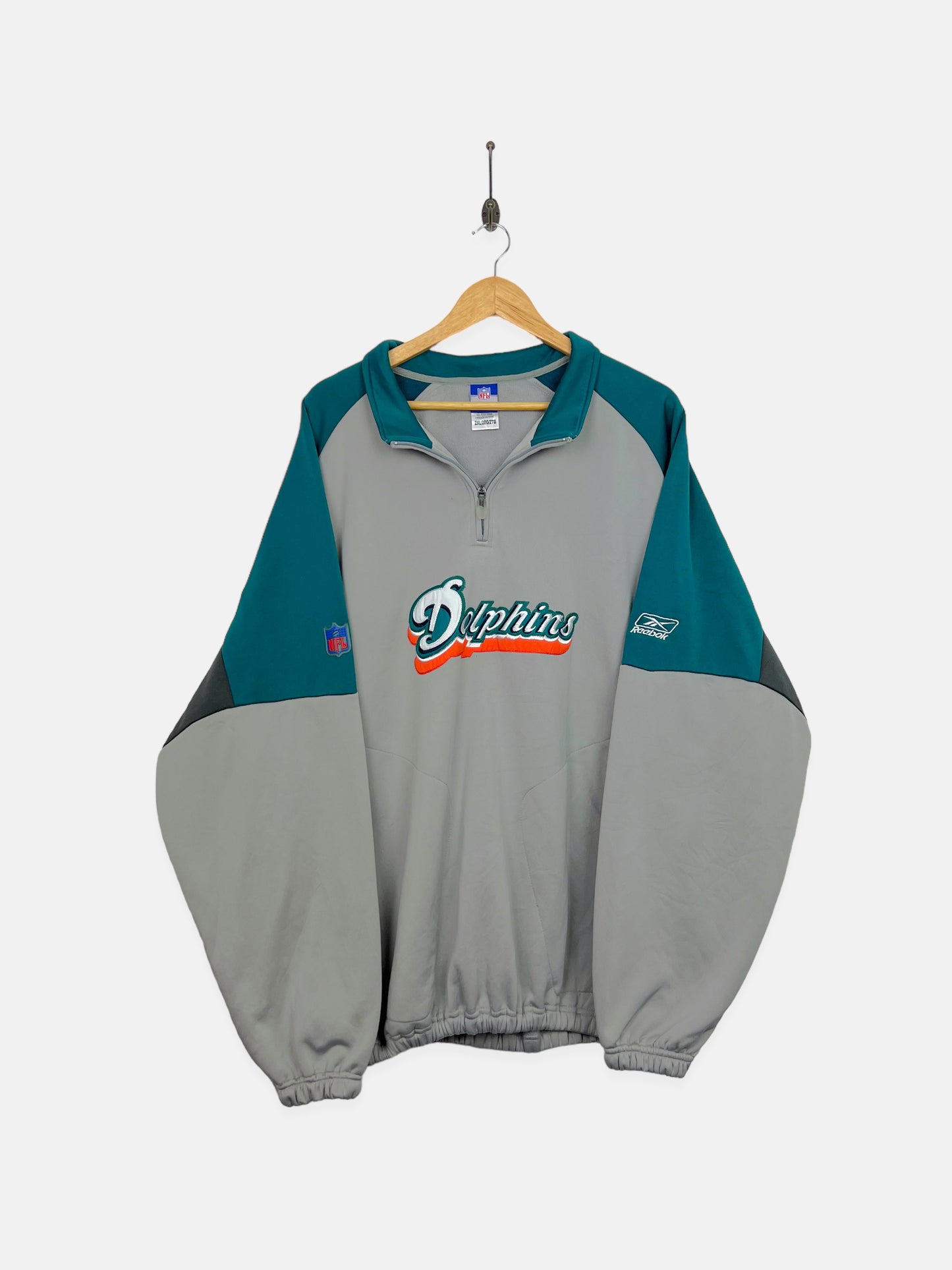 90's Miami Dolphins Reebok Embroidered Vintage Fleece Lined Jacket Size XL-2XL