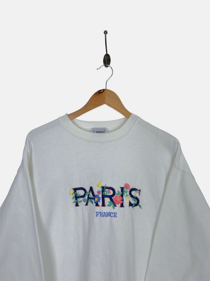 90's Paris France Embroidered Vintage Sweatshirt Size 10