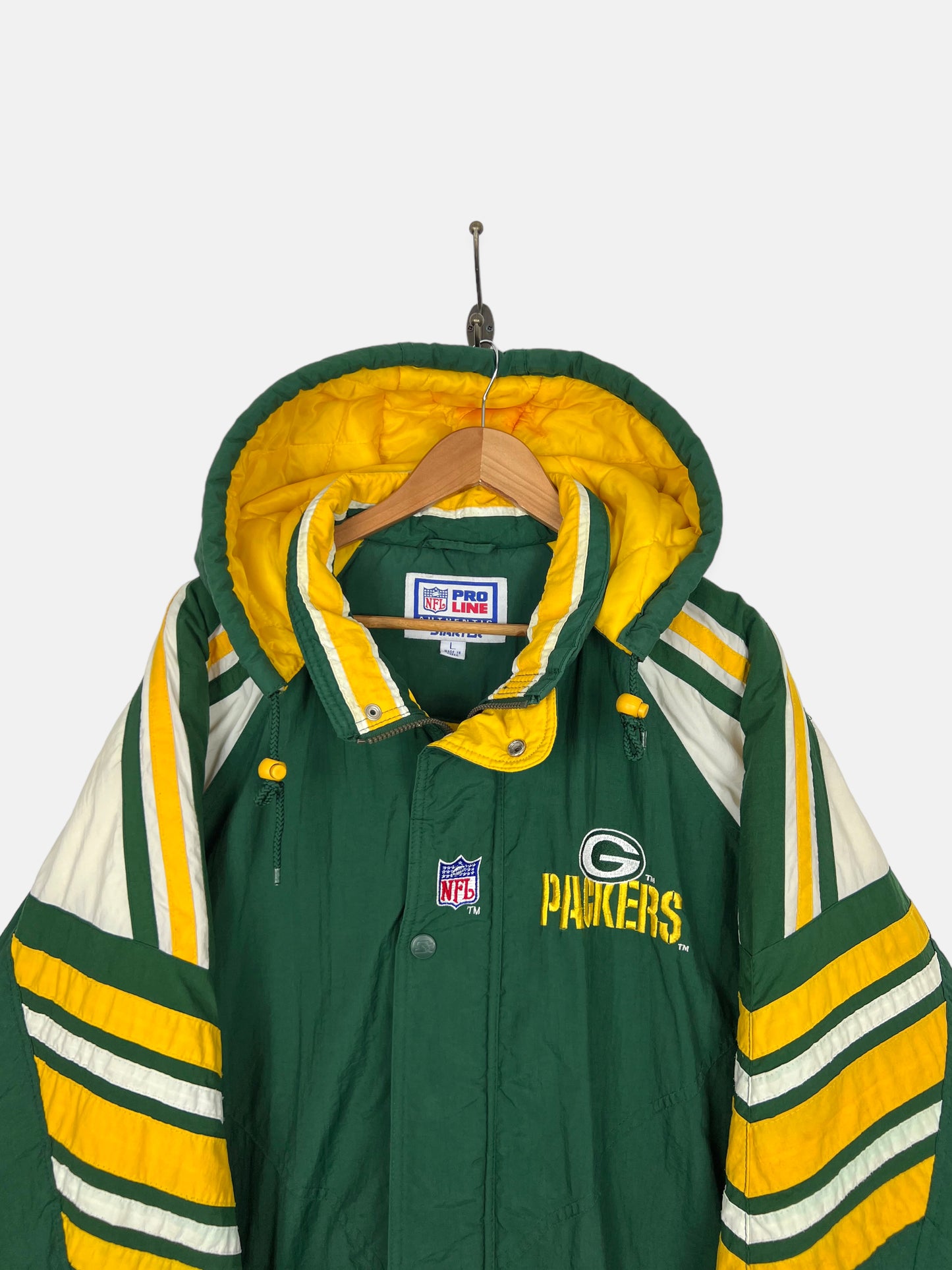 90's Green Bay Packers Starter NFL Embroidered Puffer Jacket Size XL