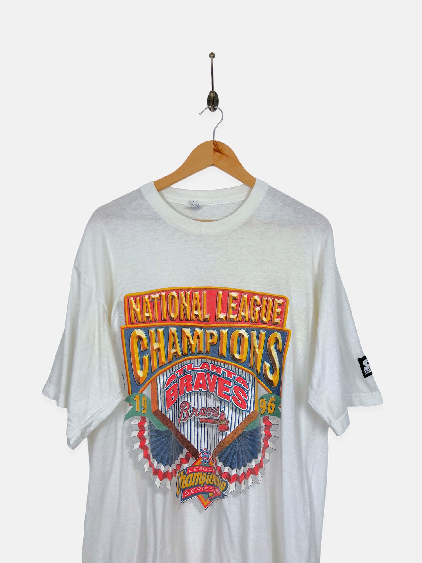 1996 Atlanta Braves MLB Starter USA Made Vintage T-Shirt Size XL