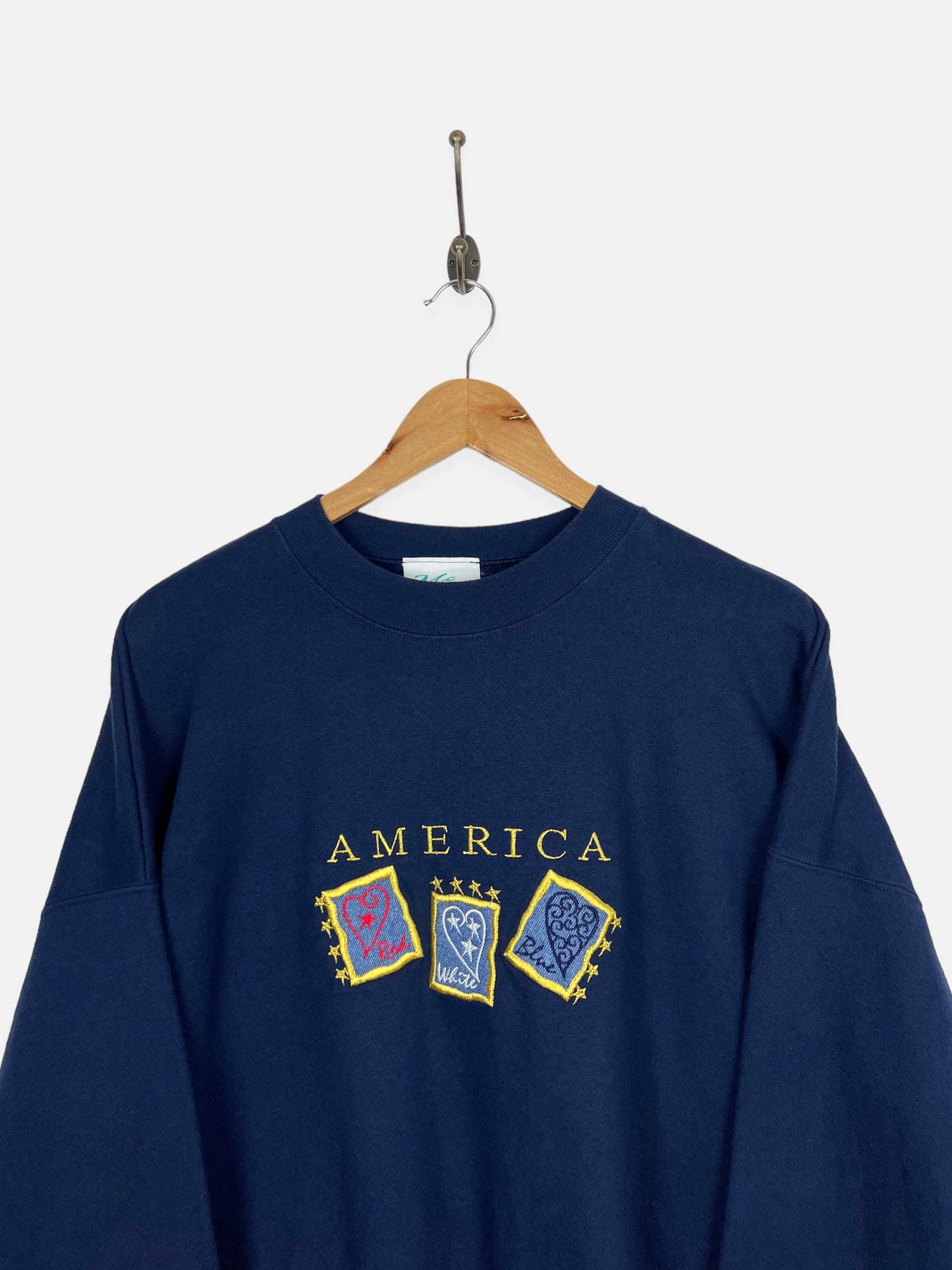 90's America Embroidered Vintage Sweatshirt Size XL-2XL