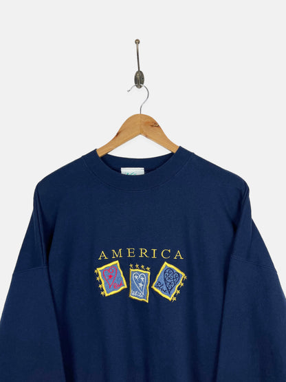 90's America Embroidered Vintage Sweatshirt Size XL-2XL