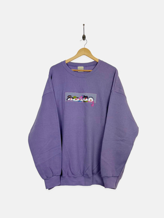 90's Snowman Embroidered Vintage Sweatshirt Size 2XL