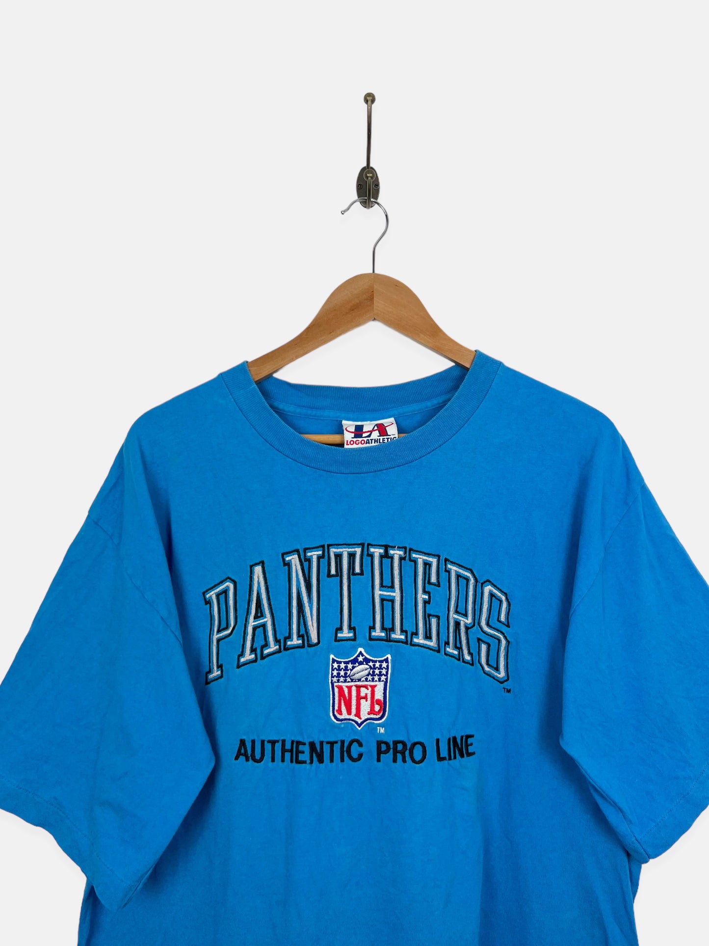 90's Carolina Panthers NFL USA Made Embroidered Vintage T-Shirt Size L-XL