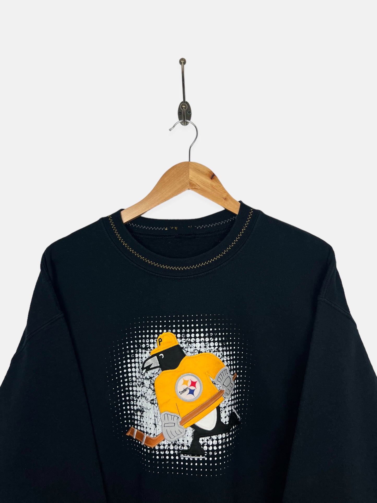 90's Pittsburgh Steelers Embroidered Vintage Sweatshirt Size 12