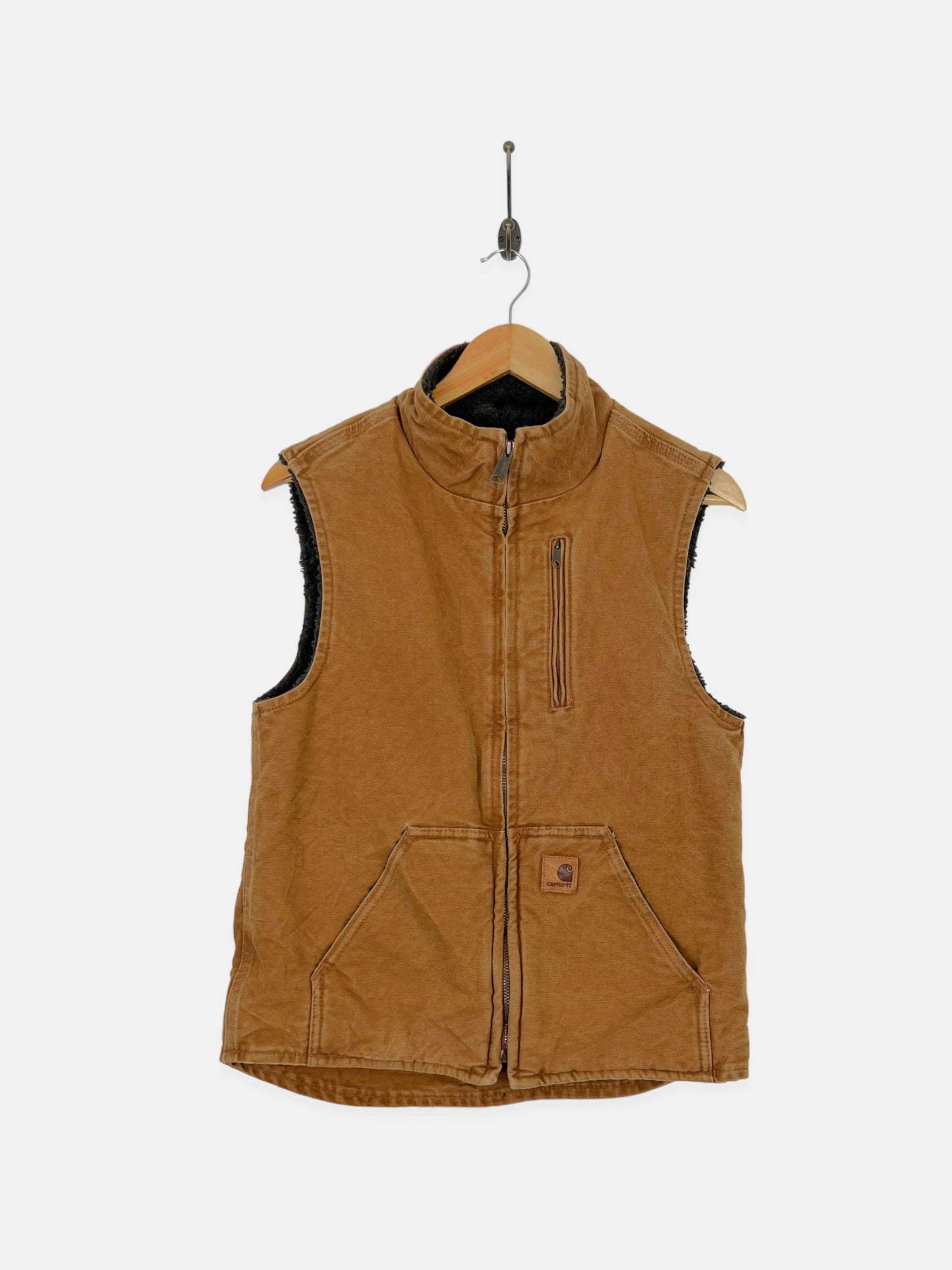 90's Carhartt Heavy Duty Sherpa Lined Vintage Vest Size 8