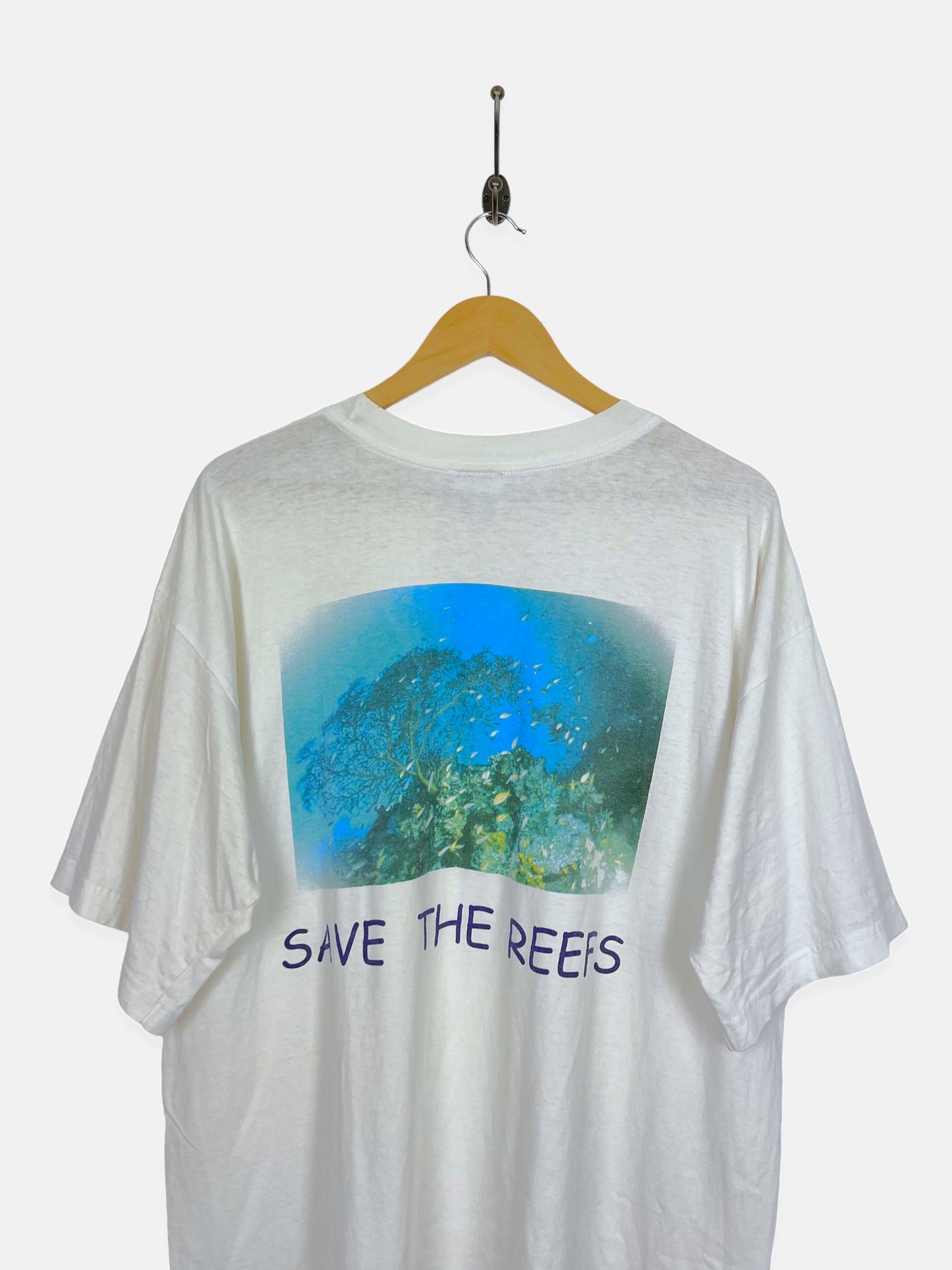 90's Hard Rock Cafe Cozumel 'Save the Reefs' Vintage T-Shirt Size XL-2XL