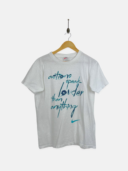 90's Nike 'Actions Speak Louder Than Anything' USA Made Vintage T-Shirt Size 8-10