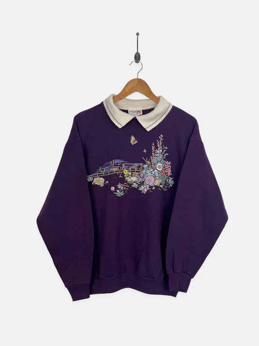 90's Bunnies Vintage Collared Sweatshirt Size 10