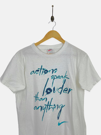90's Nike 'Actions Speak Louder Than Anything' USA Made Vintage T-Shirt Size 8-10