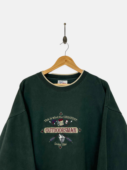 90's Greatest Outdoorsman Embroidered Vintage Sweatshirt Size XL