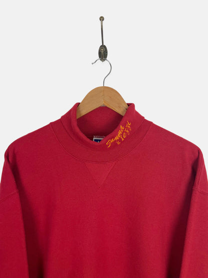 90's Summa & Iezzi USA Made Embroidered Vintage Mock-Neck Sweatshirt Size L-XL