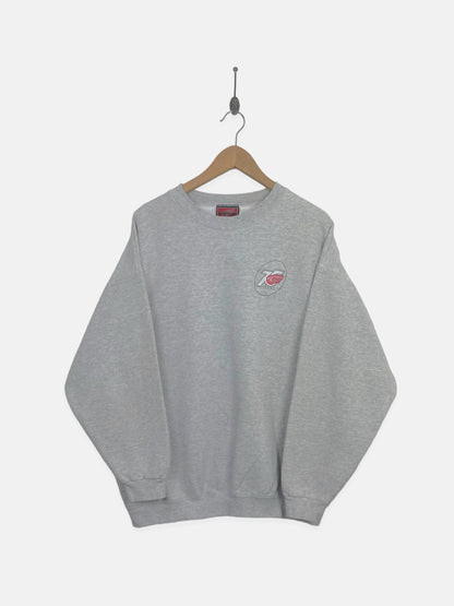 90's Detroit Red Wings NHL USA Made Embroidered Vintage Sweatshirt Size L-XL