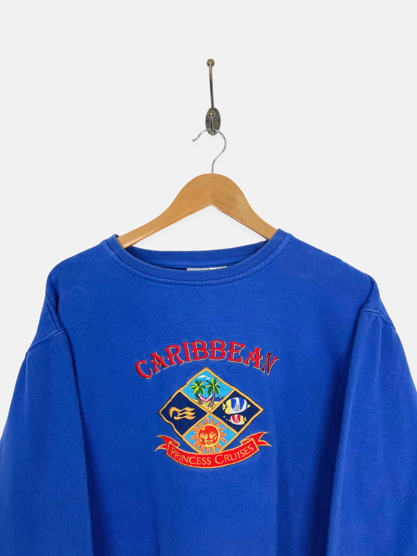 90's Caribbean Princess Cruises Embroidered Vintage Sweatshirt Size 10