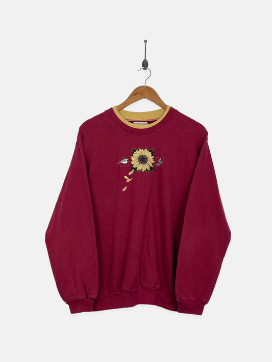 90's Sunflower Embroidered Vintage Sweatshirt Size 12