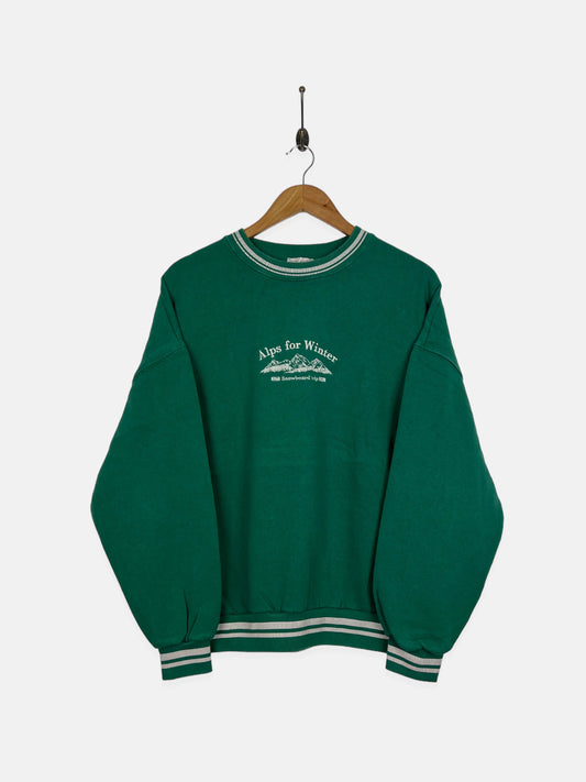 90's Alps For Winter Embroidered Vintage Sweatshirt Size 12-14