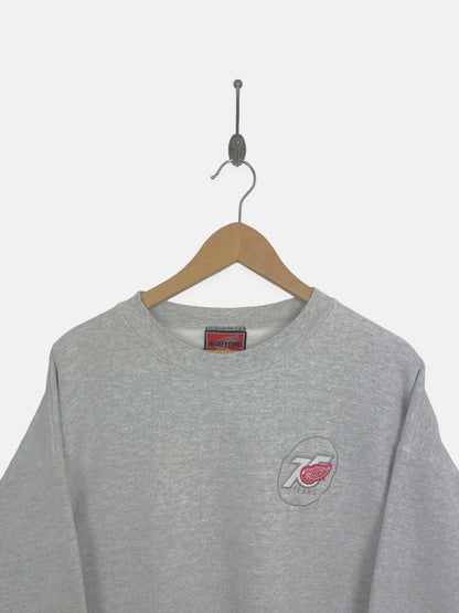 90's Detroit Red Wings NHL USA Made Embroidered Vintage Sweatshirt Size L-XL