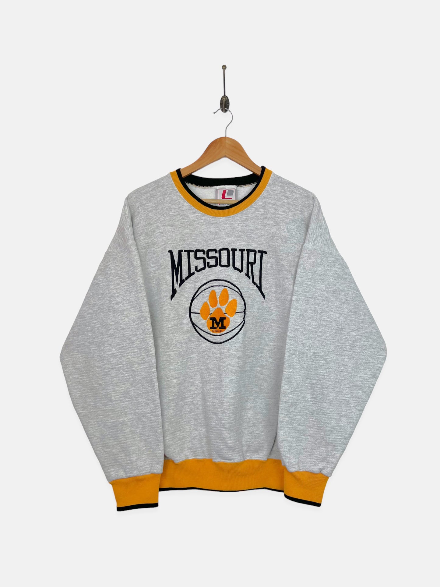 90's Missouri Tigers USA Made Embroidered Vintage Sweatshirt Size