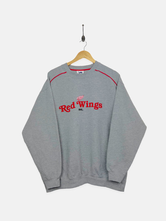 90's Detroit Red Wings NHL Embroidered Vintage Sweatshirt Size XL