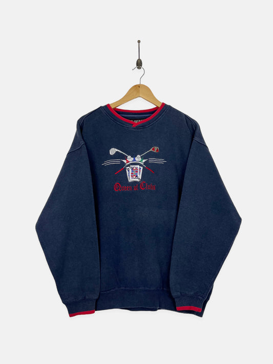 90's Queen Of Clubs Golf Embroidered Vintage Sweatshirt Size M-L