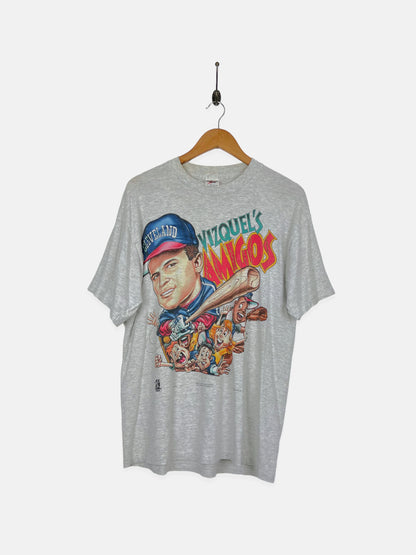 90's Cleveland Indians Visquel MLB USA Made Vintage T-Shirt Size L