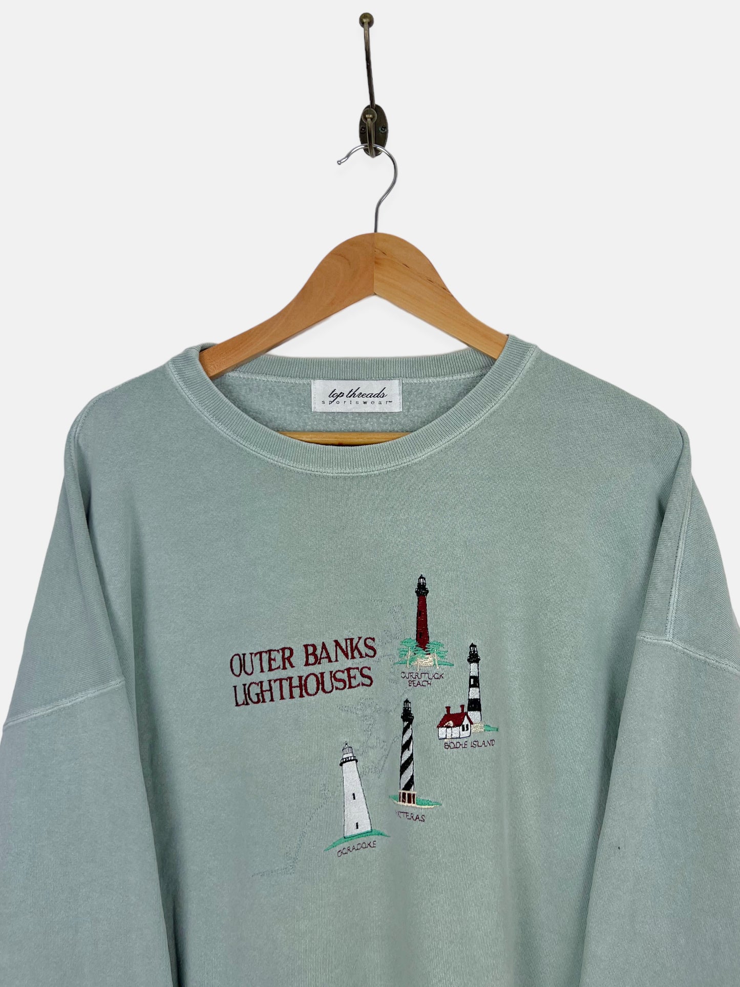 90's Outer Banks Lighthouses Embroidered Vintage Sweatshirt Size 2-3XL